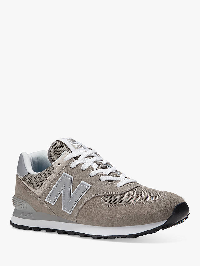 New Balance 574 Suede Trainers, Grey/White
