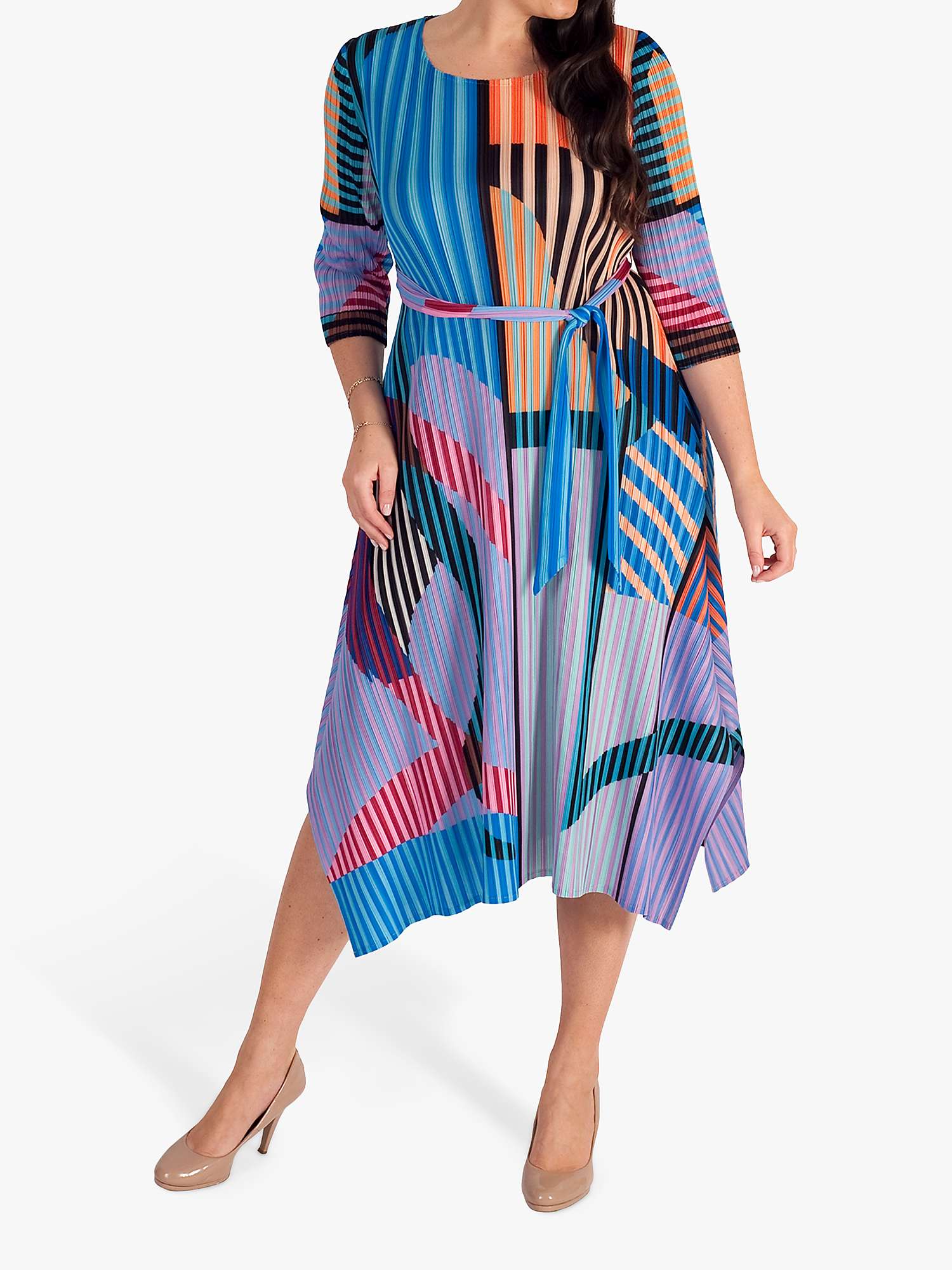 chesca Cosmopolitan Striped Midi Dress, Multi at John Lewis & Partners