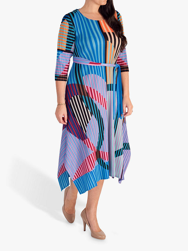 chesca Cosmopolitan Striped Midi Dress, Multi