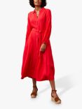 Mint Velvet Long Sleeved Midi Shirt Dress, Red