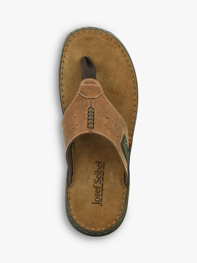 Josef Seibel Maverick 05 Leather Footbed Sandals, Jeans, Castagne 