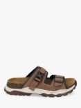 Josef Seibel Janosch 03 Leather Buckle Footbed Sandals, Brown