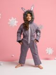 Dinoski Kids' Hop Bunny Waterproof Snowsuit, Light Grey