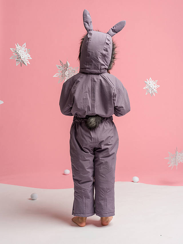 Roarsome Kids' Hop Bunny Waterproof Snowsuit, Light Grey