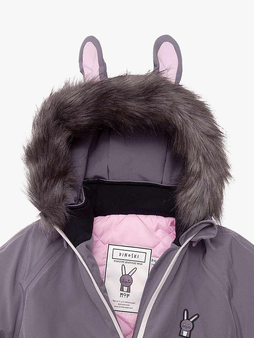 Buy Roarsome Kids' Hop Bunny Waterproof Snowsuit, Light Grey Online at johnlewis.com