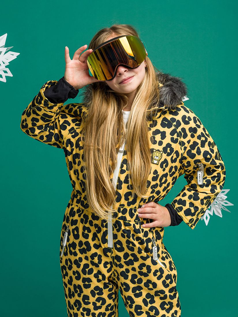 Roarsome Kids' Dash Leopard Waterproof Snowsuit, Yellow, 1-2 years