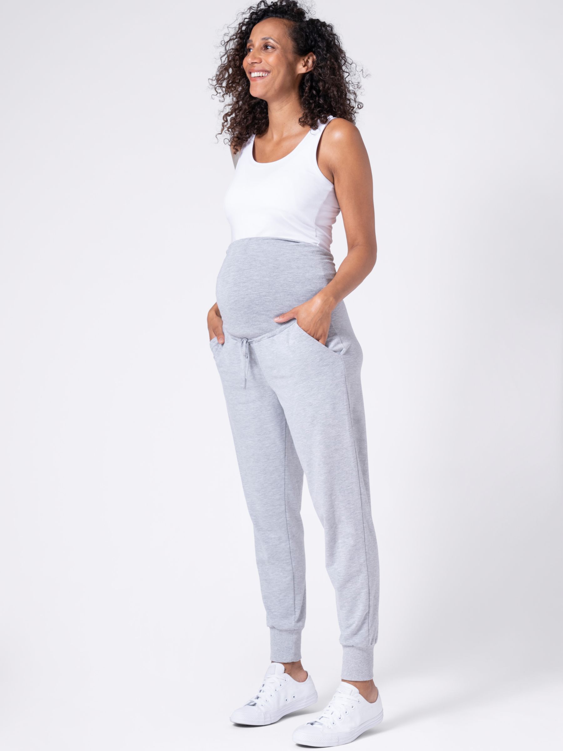 Seraphine Hadley Maternity Joggers, Pack of 2, Grey/Black