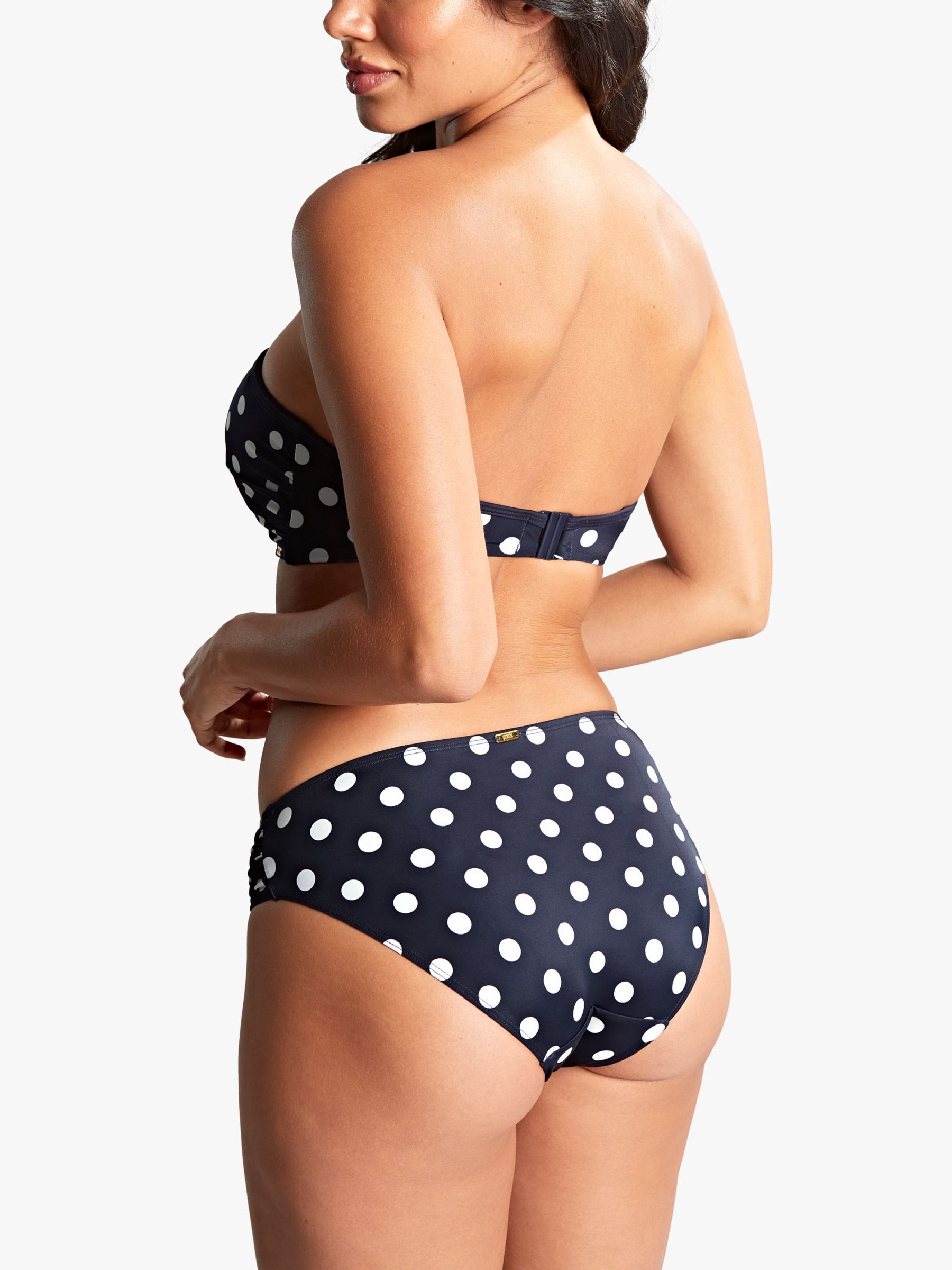 Panache Anya Riva Spot Twist Bandeau Bikini Top, Navy/Vanilla, 30D