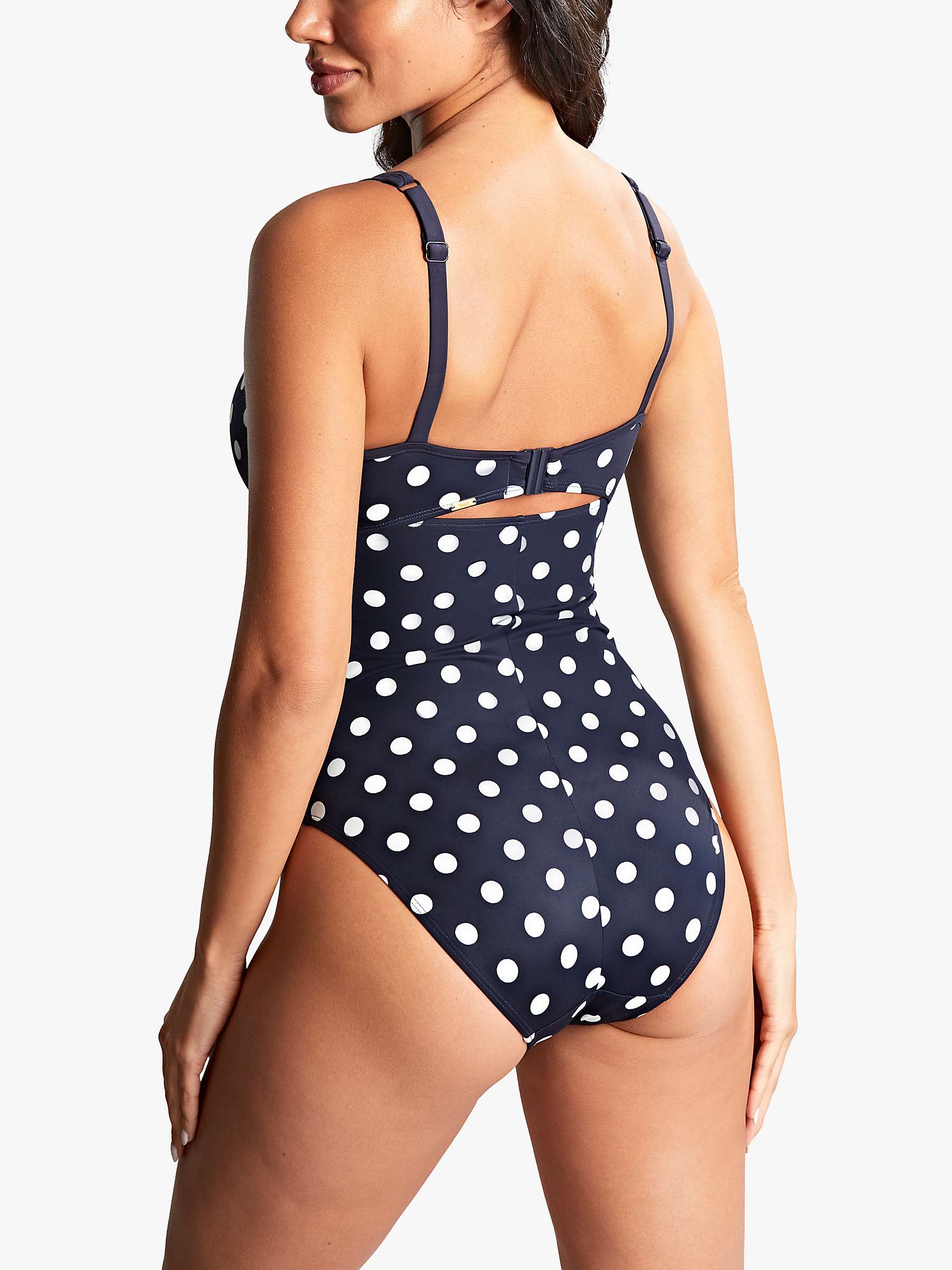 Buy Panache Anya Riva Spot Balconette Swimsuit, Navy/Vanilla Online at johnlewis.com