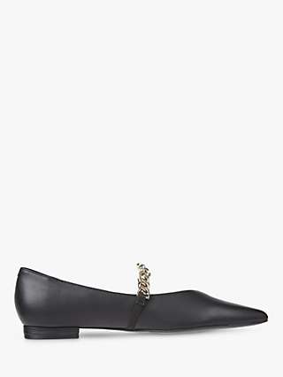 Tommy Hilfiger Leather Chain Ballerina Flats, Black