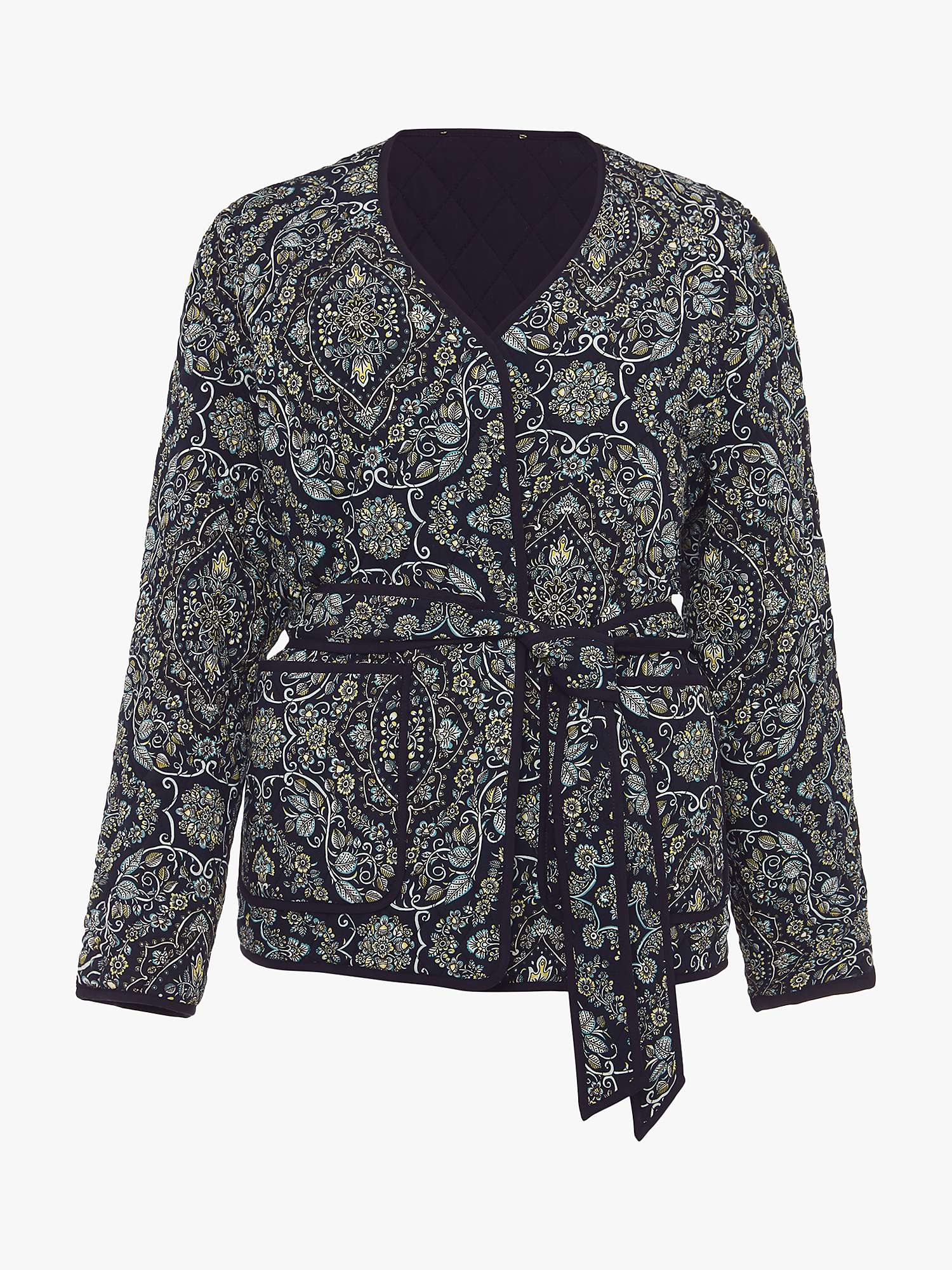 Phase Eight Polly Paisley Print Quilted Reversible Jacket, Navy/Multi at  John Lewis & Partners