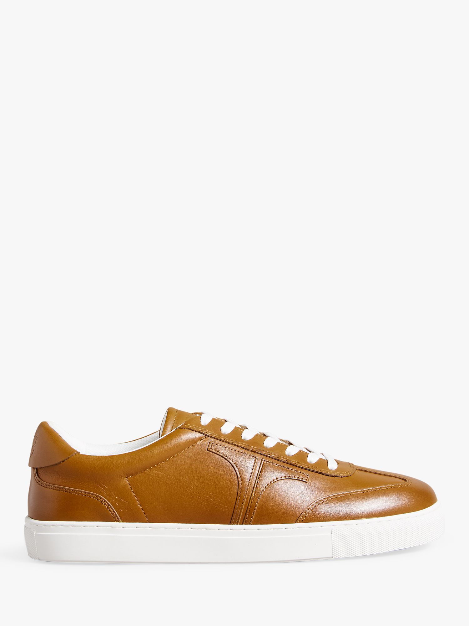Ted Baker Robertt Leather Retro Trainers, Tan at John Lewis & Partners