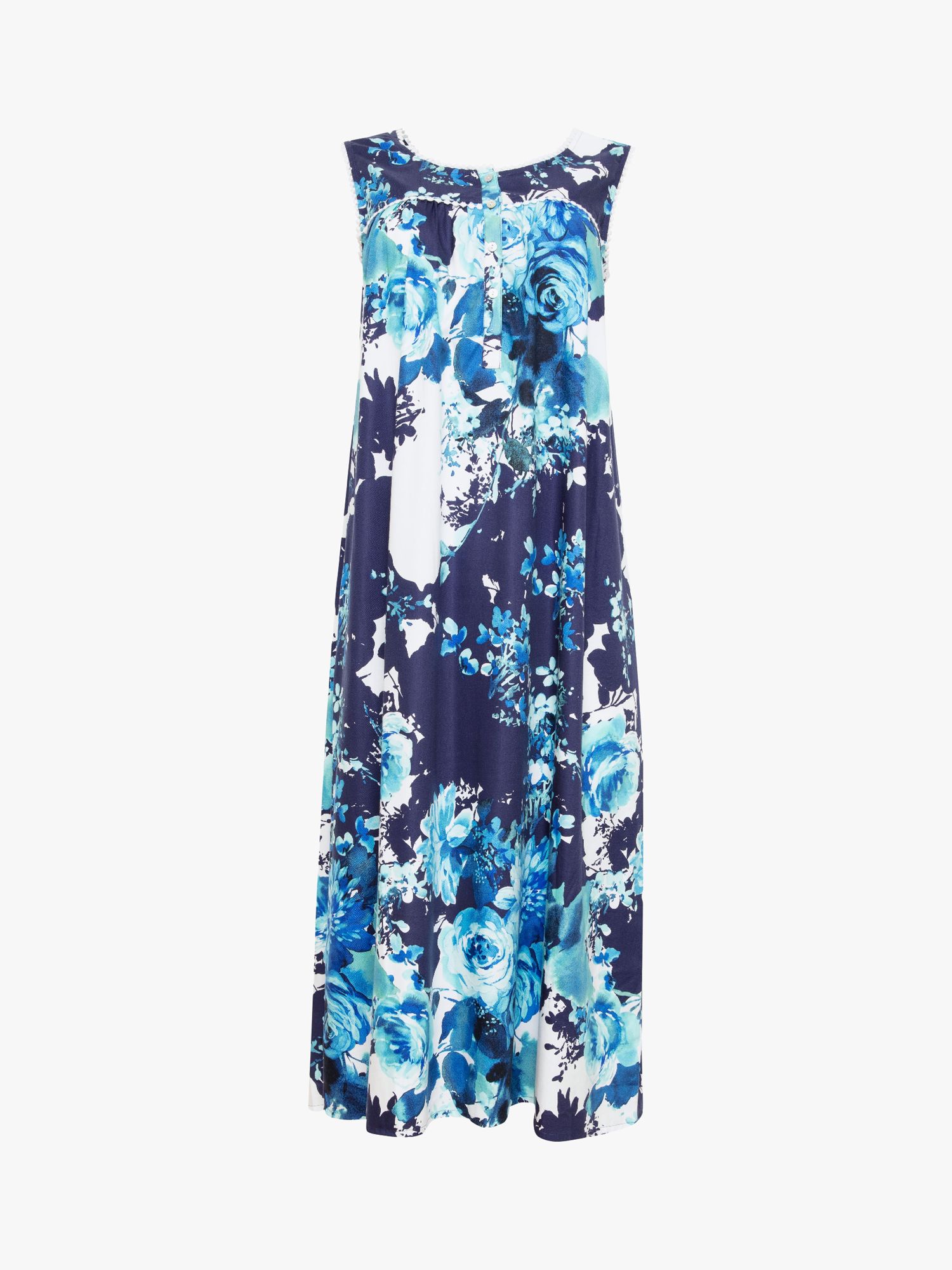 Nora Rose by Cyberjammies Jolene Floral Print Maxi Nightdress, Blue ...