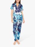 Nora Rose by Cyberjammies Jolene Floral Print Pyjama Set, Blue/Navy