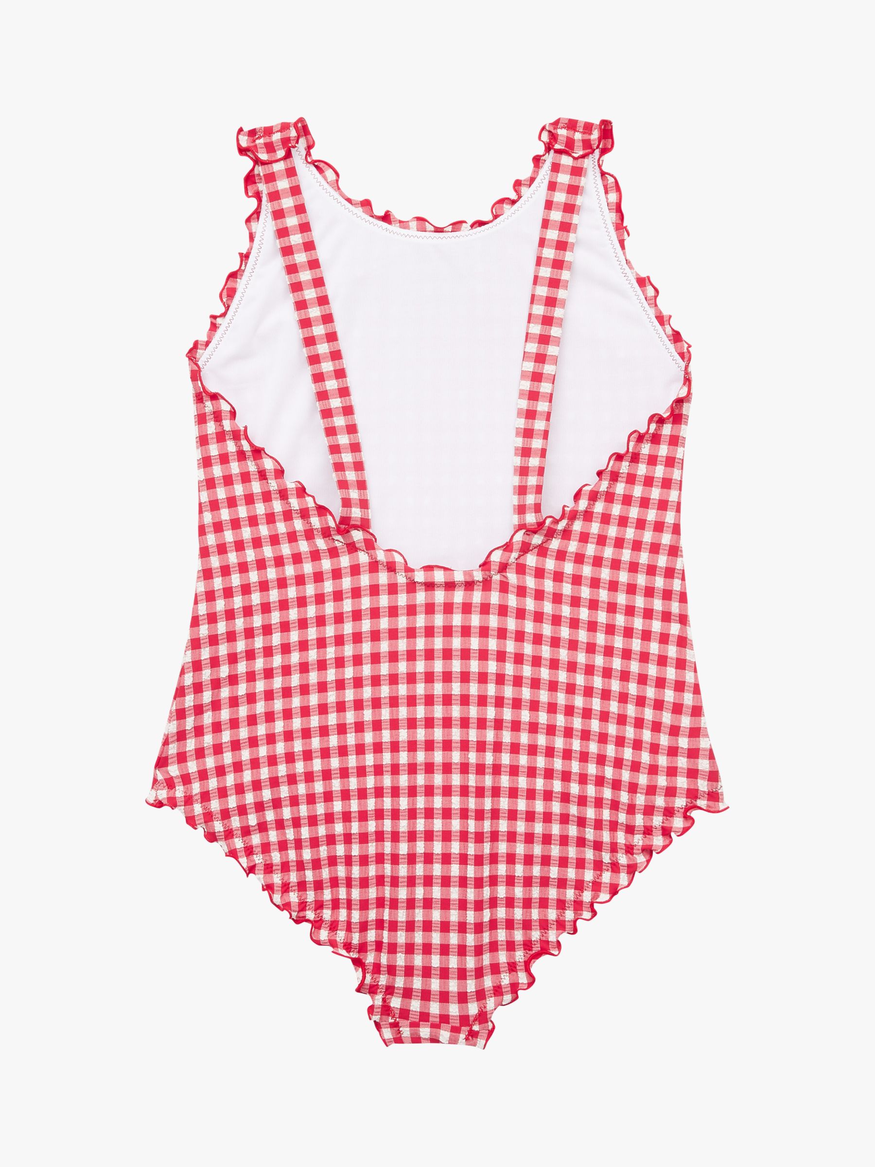 Tommy Hilfiger Kids' Gingham Swimsuit, Primary Red/White