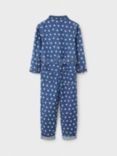 Crew Clothing Girl's Polka Dot Denim Jumpsuit, Chambray Blue, Chambray Blue