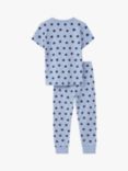 Crew Clothing Kids' Polka Dot Pyjamas, Mid Blue
