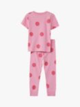 Crew Clothing Kids' Giant Spot Pyjamas, Mid Pink
