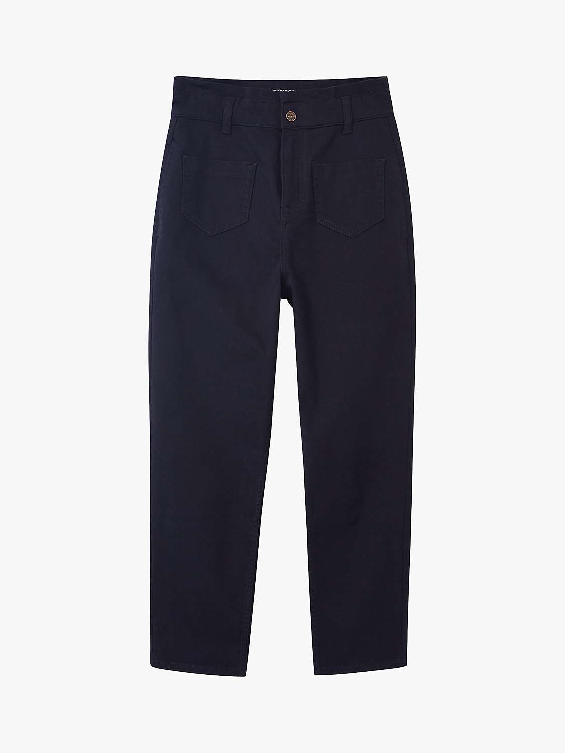 Crew Clothing Cambridge Cropped Trousers, Green at John Lewis & Partners