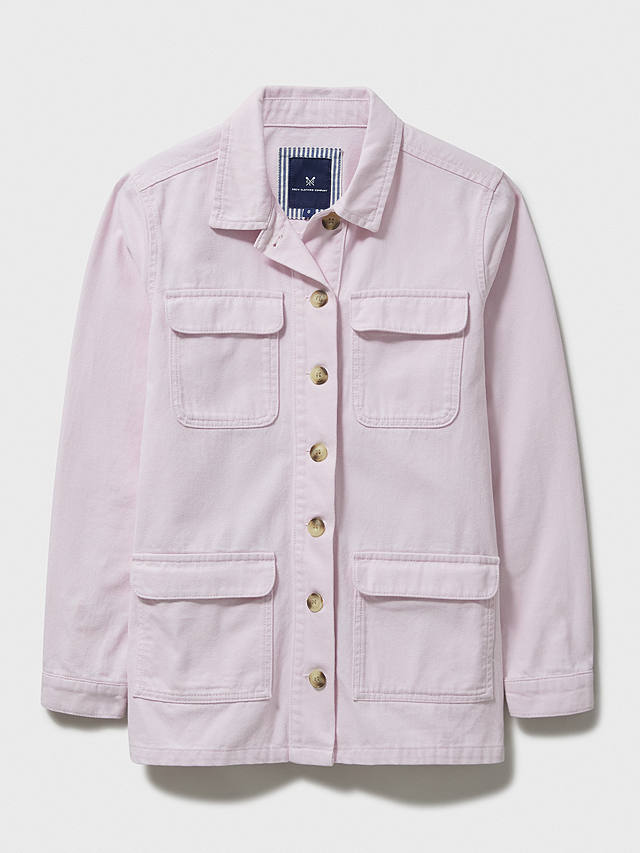 Crew Clothing Longline Denim Jacket, Pink