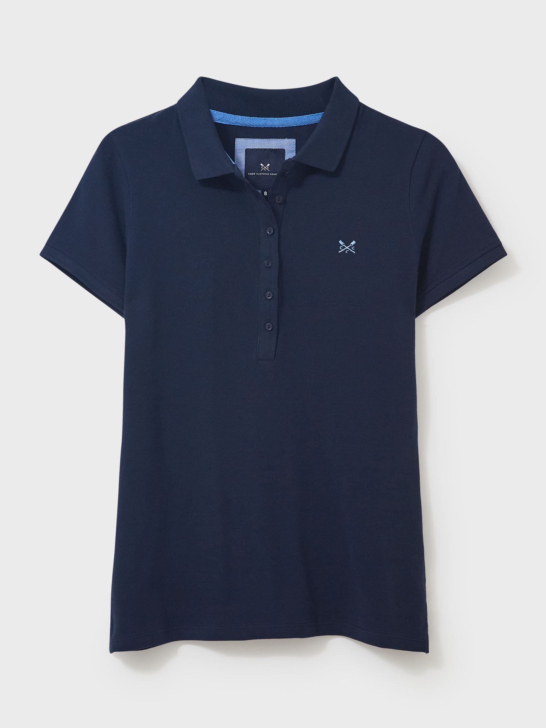Crew Clothing Organic Cotton Classic Polo Top, Navy Blue at John Lewis ...