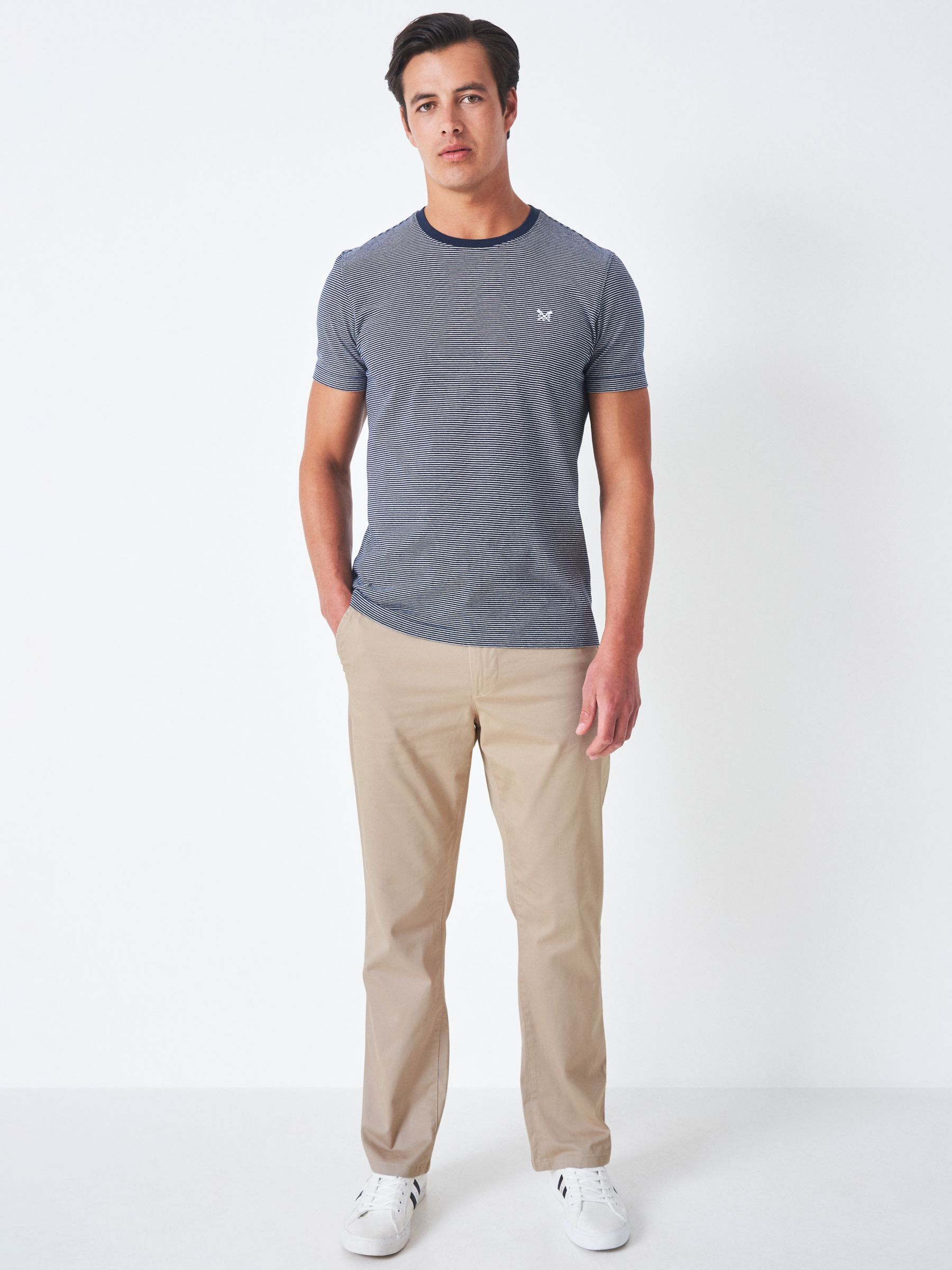 Crew Clothing Straight Fit Chinos, Stone, 30S