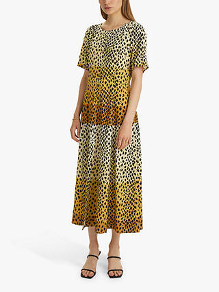 KAREN BY SIMONSEN Bali Leopard Print Midi Dress, Leo Rainbow