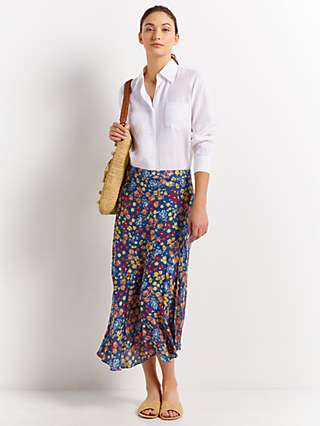 Gerard Darel Billie Floral Print Maxi Skirt, Indigo/Multi