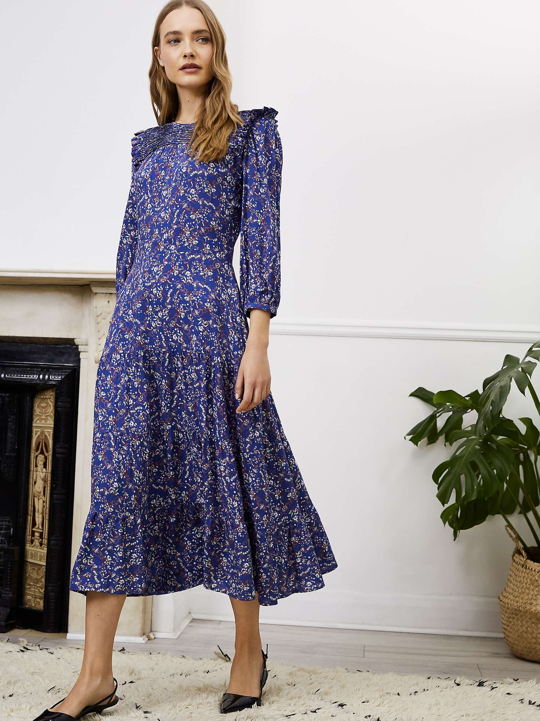 Buy Baukjen Cece Floral Print Midi Dress, Blue Vine Online at johnlewis.com
