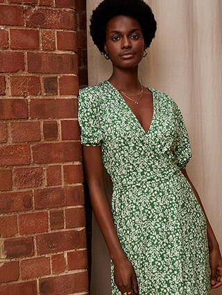 Baukjen Colette Foliage Print Midi Dress, Fern Green