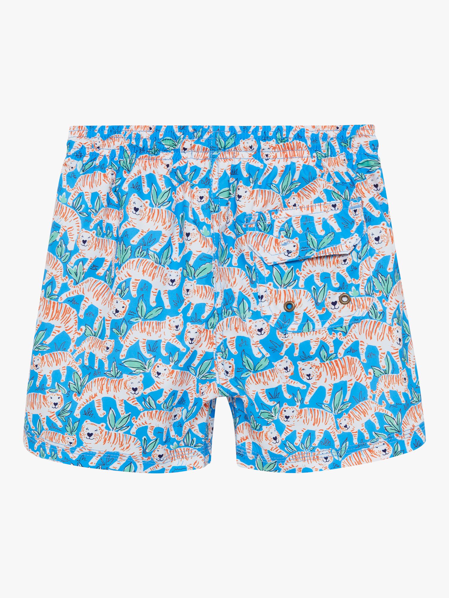 Buy Trotters Kids' Tiger Swim Shorts, Aqua Blue Online at johnlewis.com