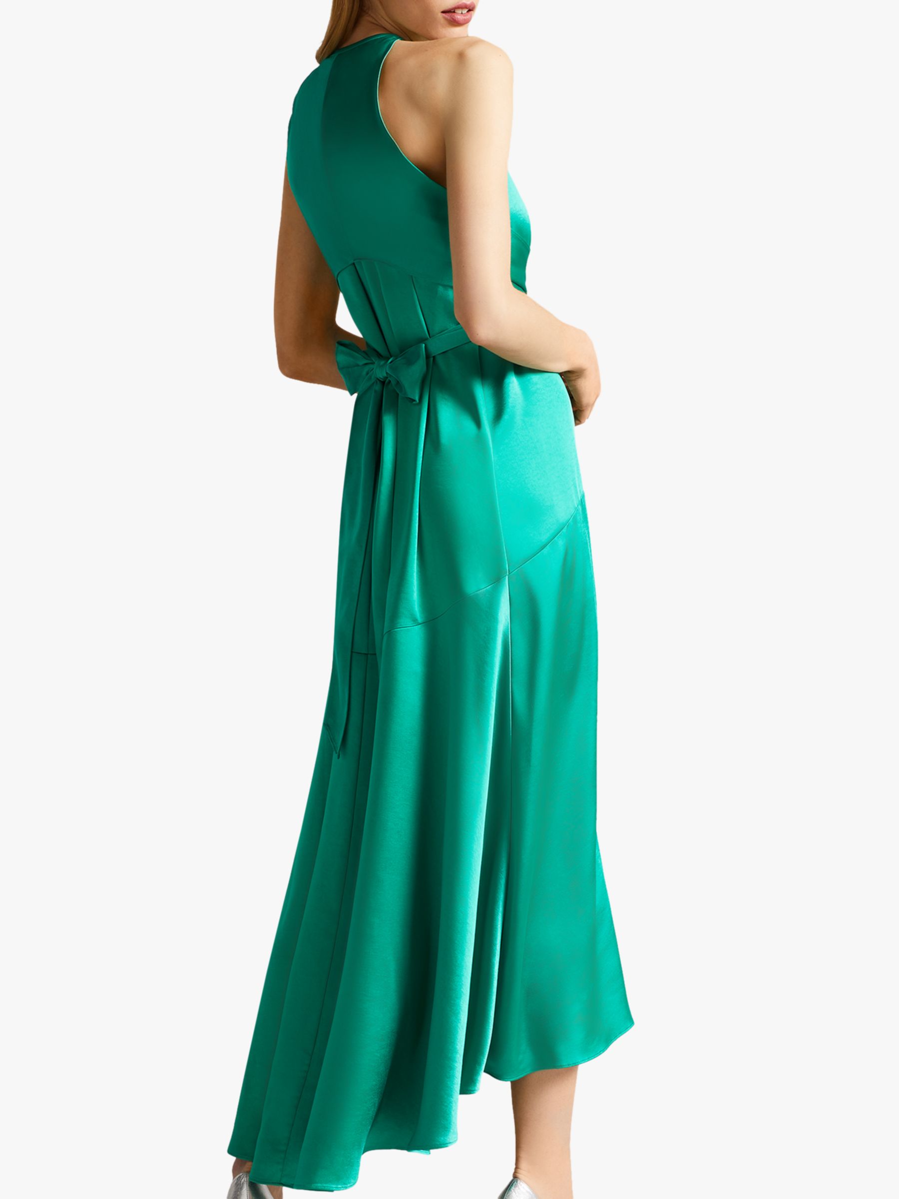 Ted Baker Milly Satin Midi Dress, Green at John Lewis & Partners