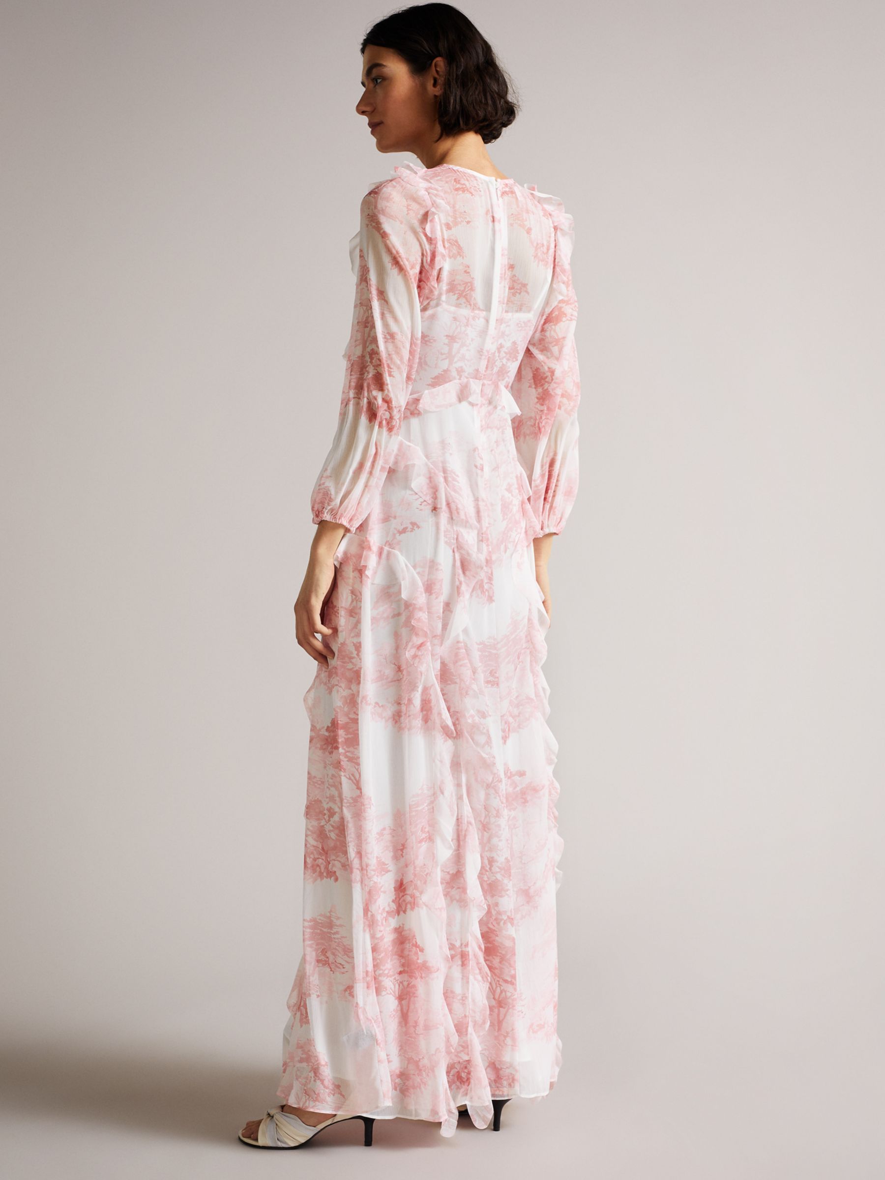 Ted Baker Kenddle Floral Maxi Dress, White/Pink