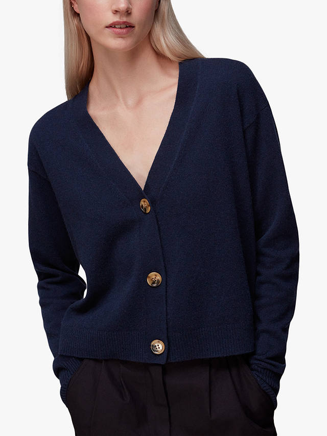 Whistles Cashmere Cardigan, Navy