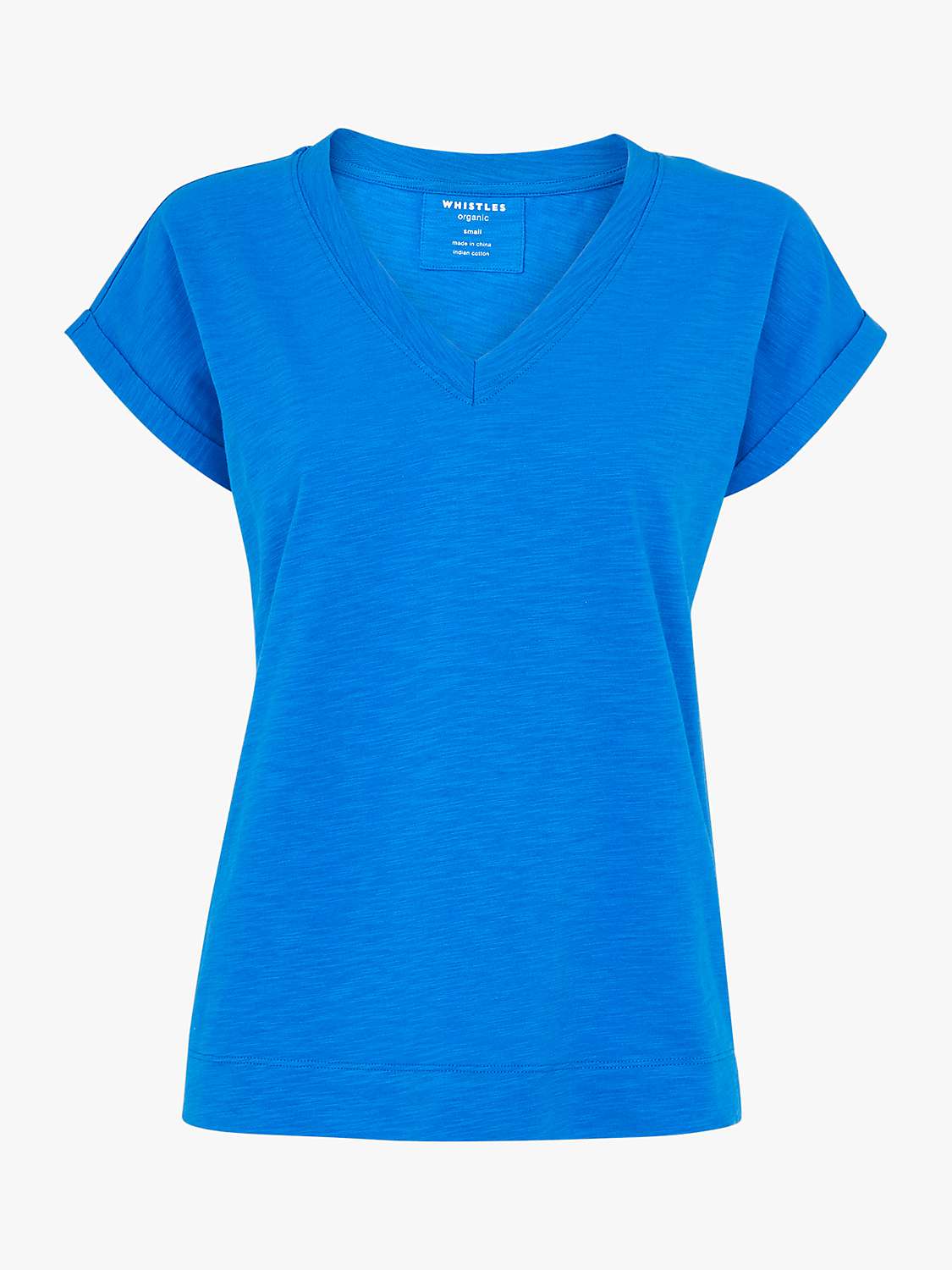 Buy Whistles Willa Organic Cotton V-Neck Cap Sleeve T-Shirt Online at johnlewis.com
