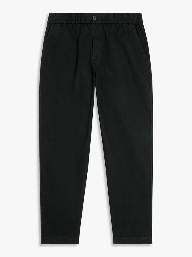 John Lewis ANYDAY Relaxed Fit Ripstop Stretch Cotton Ankle Trousers, Black