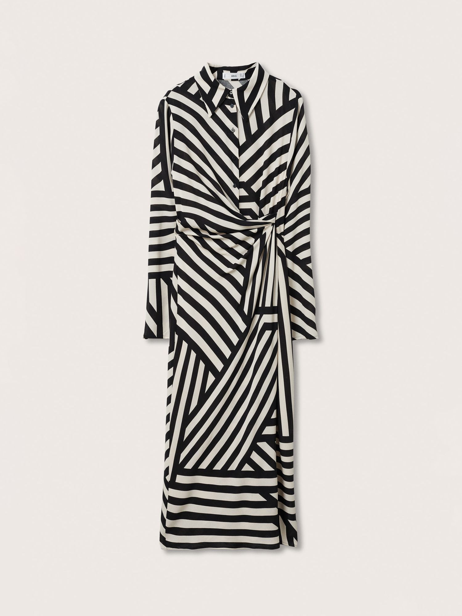 Mango Marta Striped Dress, Black, 8