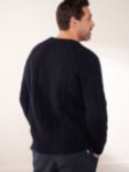 Truly Mayfair Cable Knit Fisherman Jumper, Midnight Blue