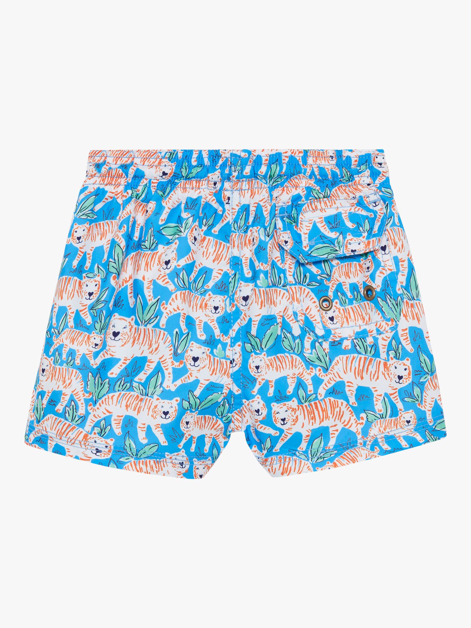 Trotters Baby Tiger Swim Shorts, Aqua Blue, 3-6 months