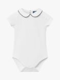 Trotters Thomas Brown Baby Milo Piped Short Sleeve Jersey Bodysuit