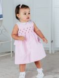 Trotters Confiture Baby Leonore Smocked Stripe Dress, Pink