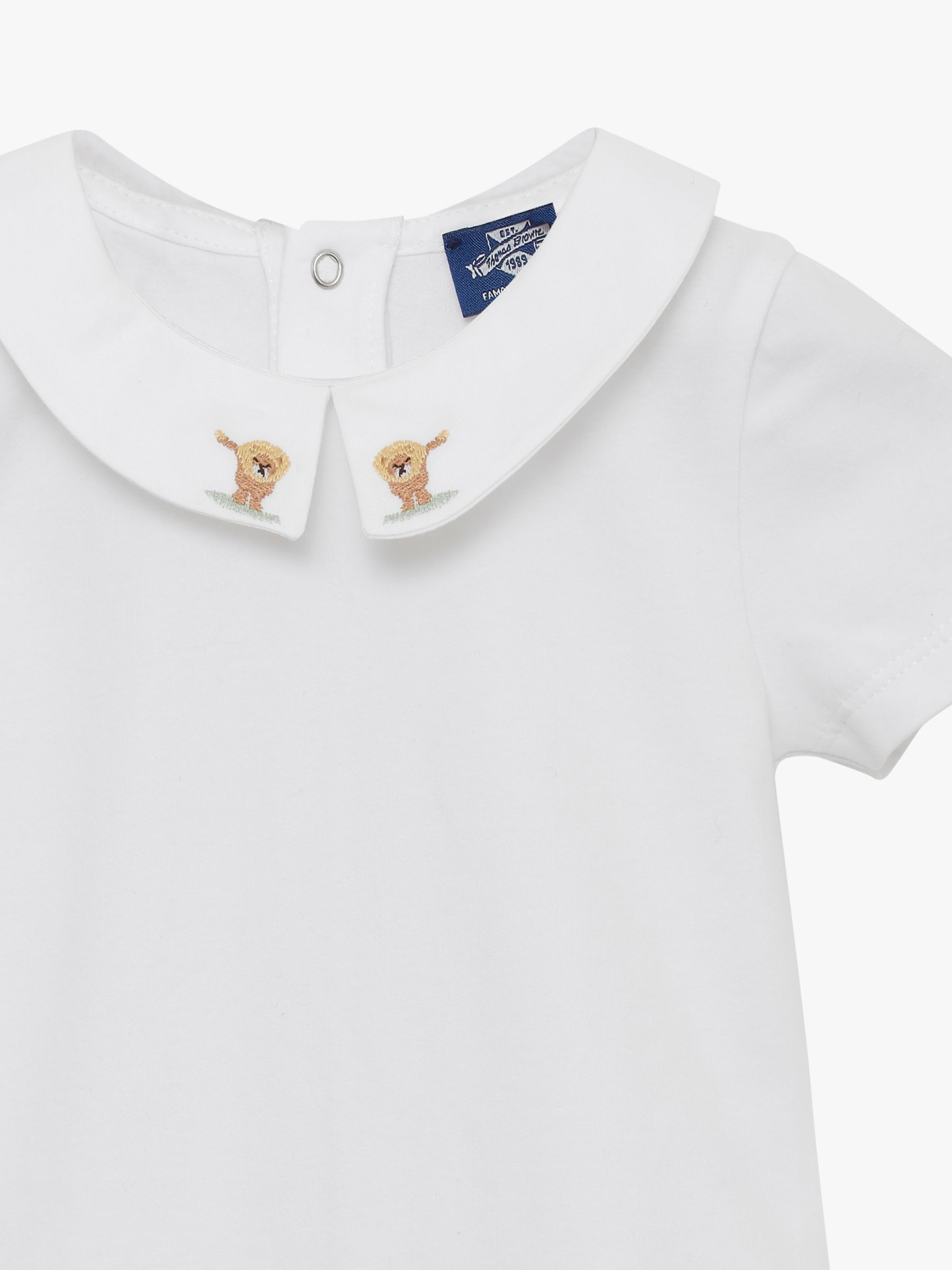 Buy Trotters Thomas Brown Baby Monty Lion Jersey Bodysuit, White Online at johnlewis.com