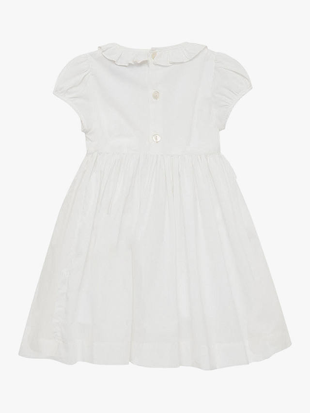 Trotters Willow Kids Rose Hand-Smocked Dress, White