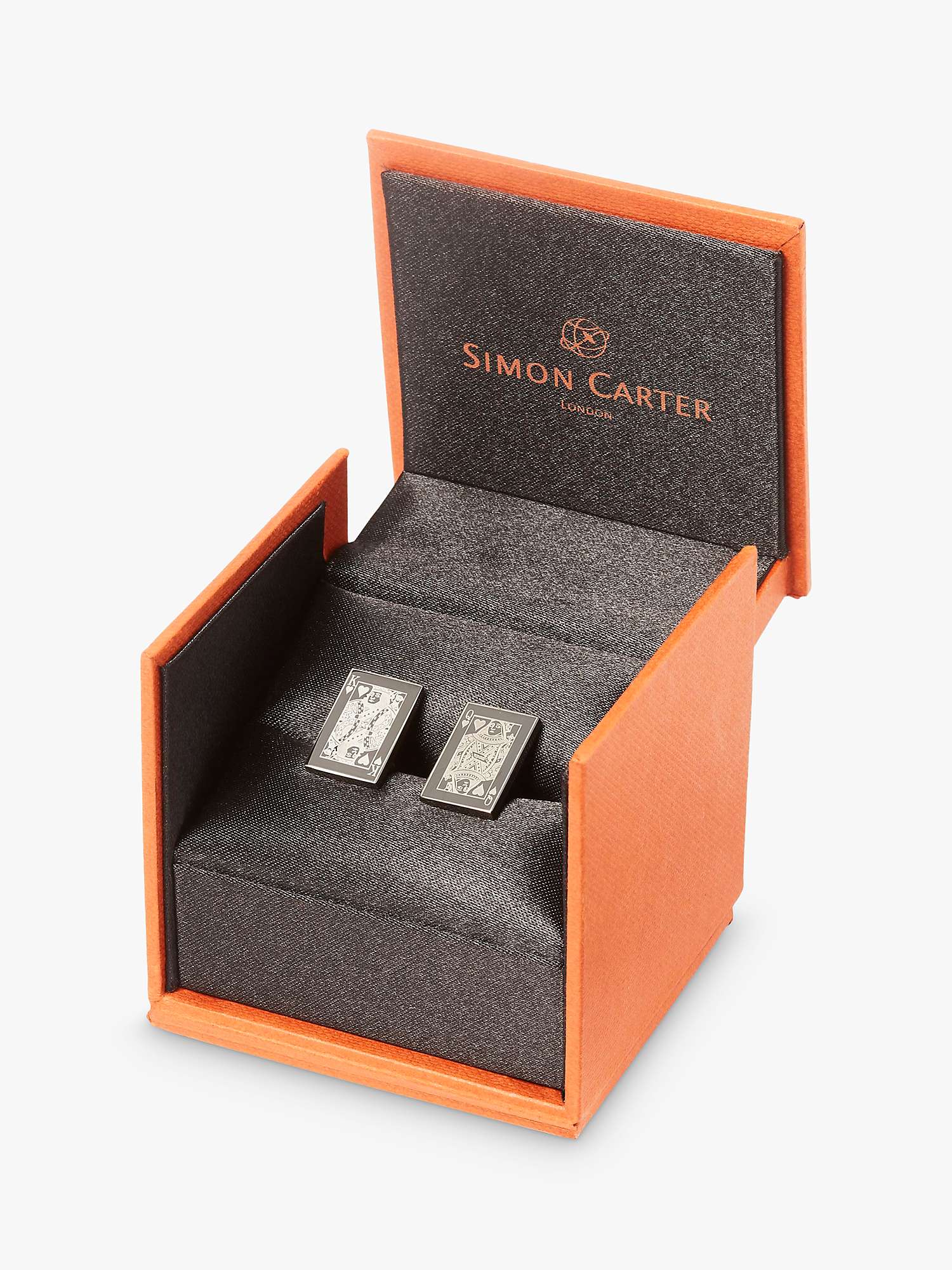 Buy Simon Carter Playing Card Cufflinks, Gunmetal Online at johnlewis.com