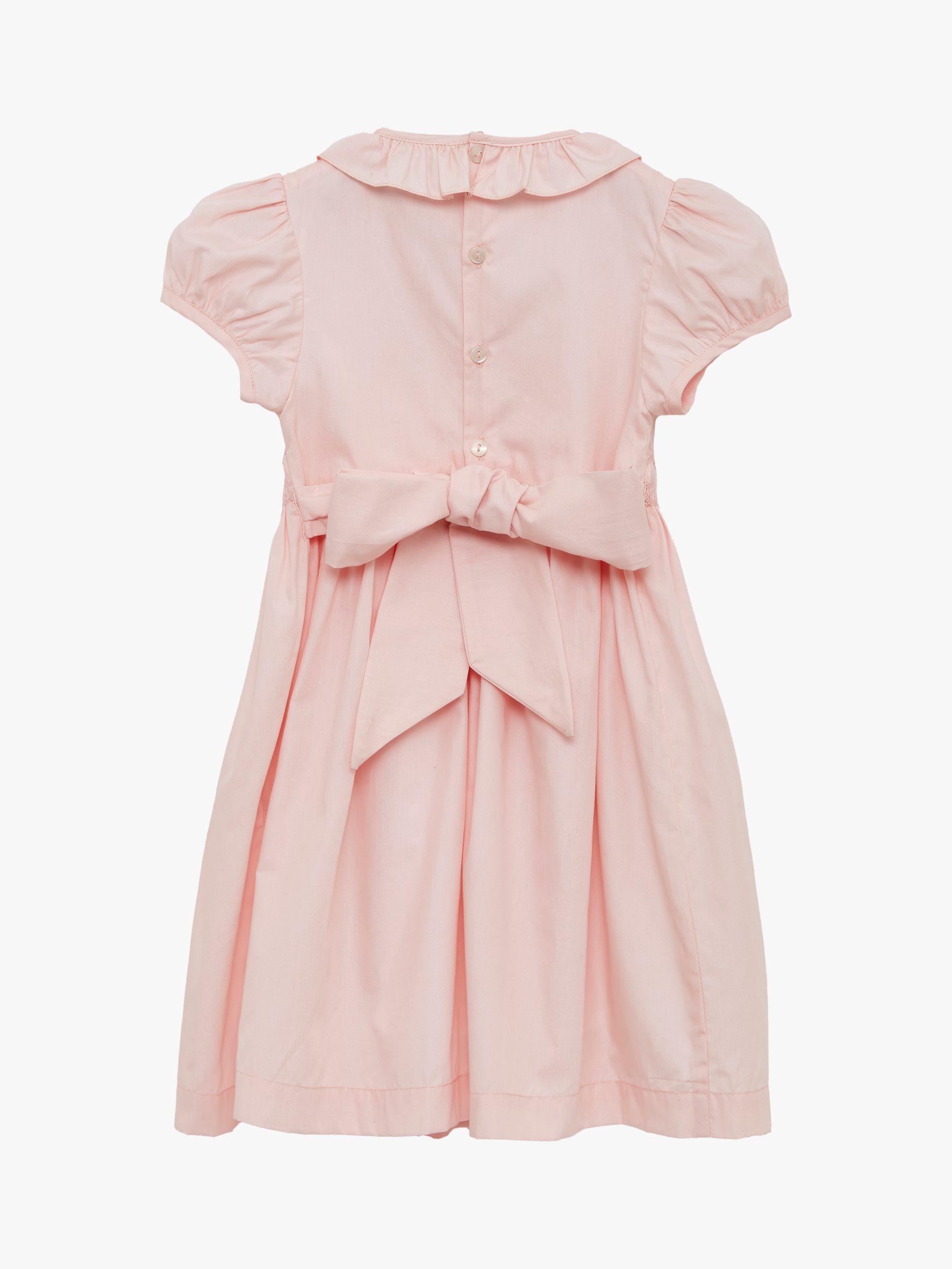Buy Trotters Lily Rose Kids' Lily Smock Front Occasion Dress, Peach Online at johnlewis.com