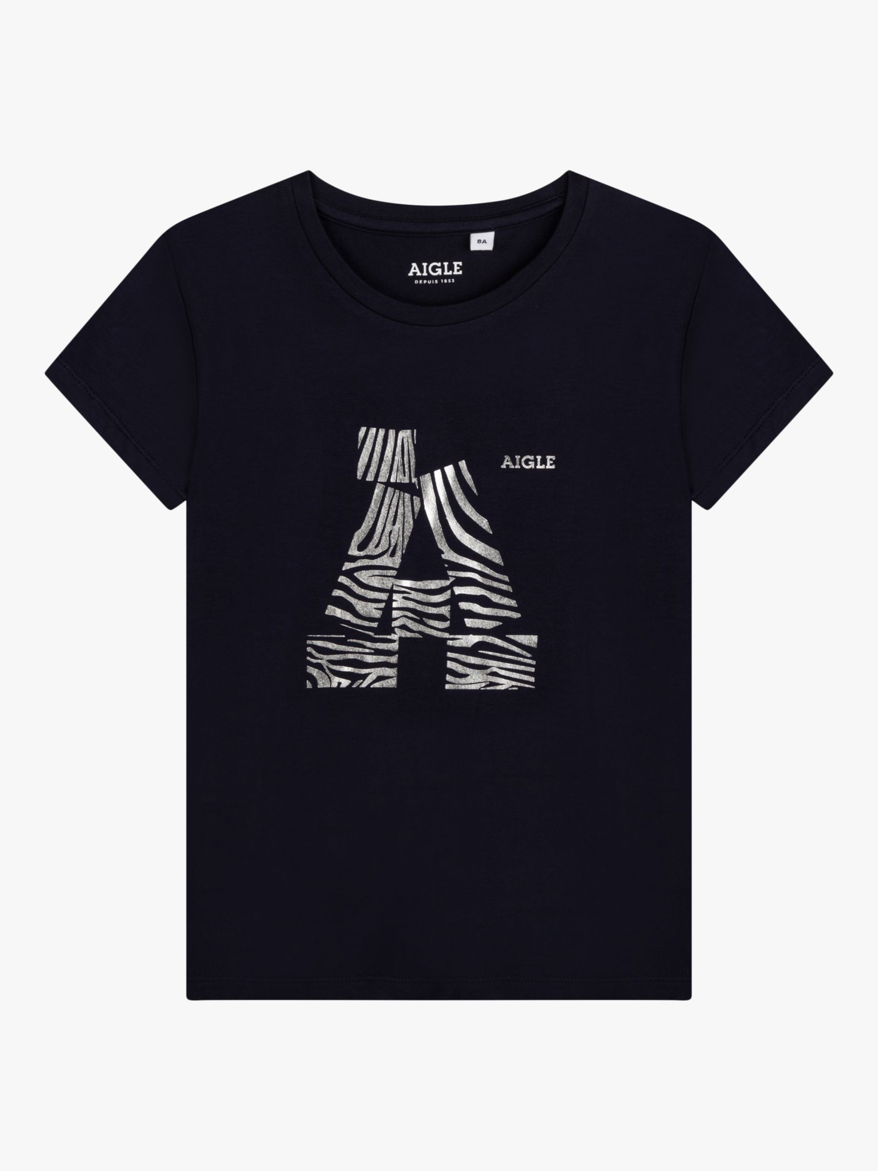 Aigle Kids' Logo Print T-Shirt, Dark Blue, 4 years