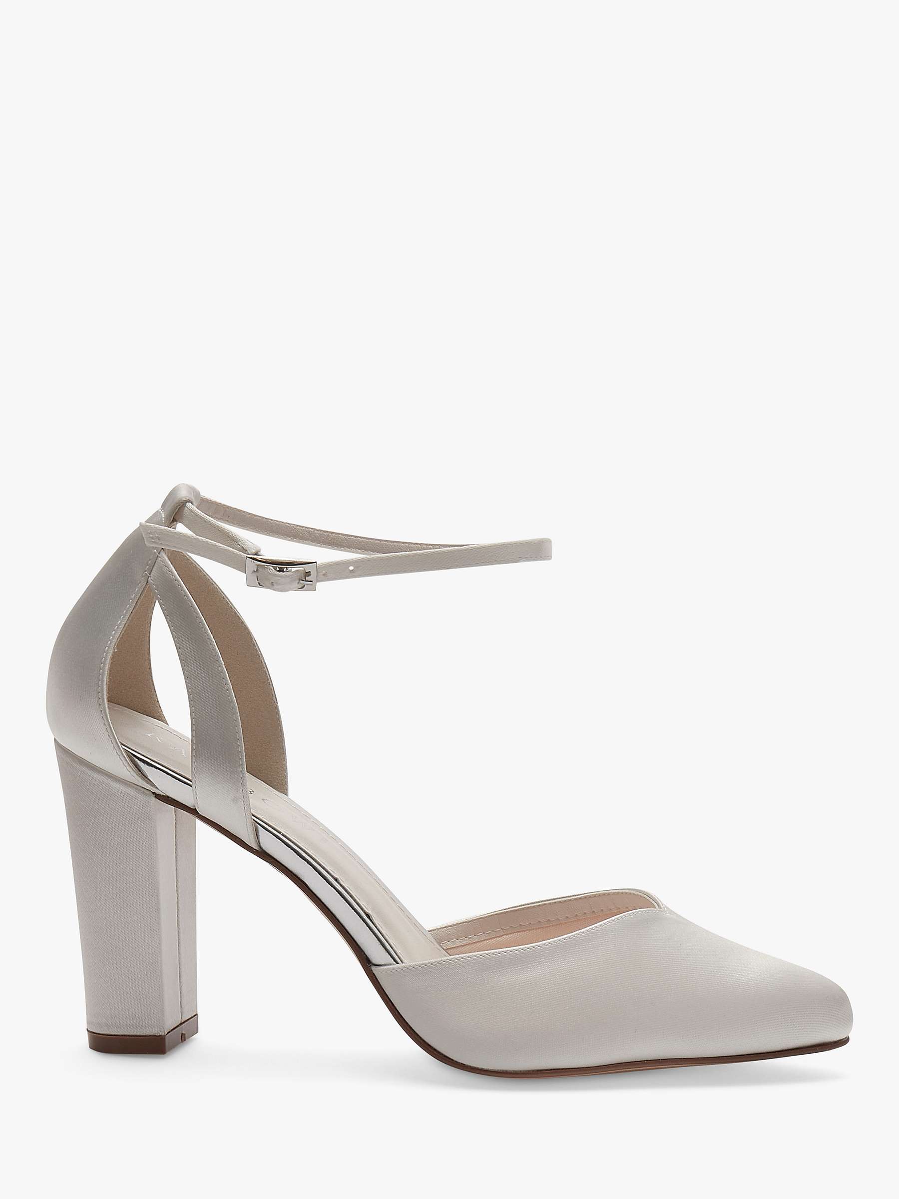 Buy Rainbow Club Eve Block Heel Strappy Court Shoes, Ivory Satin Online at johnlewis.com