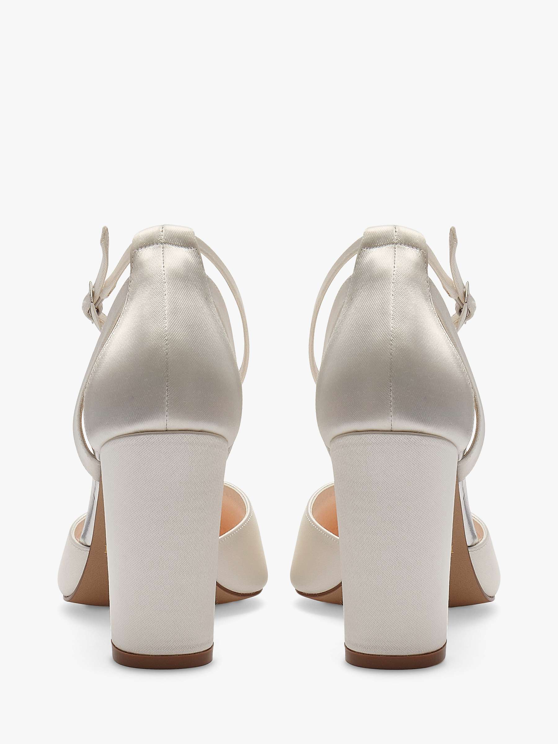 Buy Rainbow Club Eve Block Heel Strappy Court Shoes, Ivory Satin Online at johnlewis.com