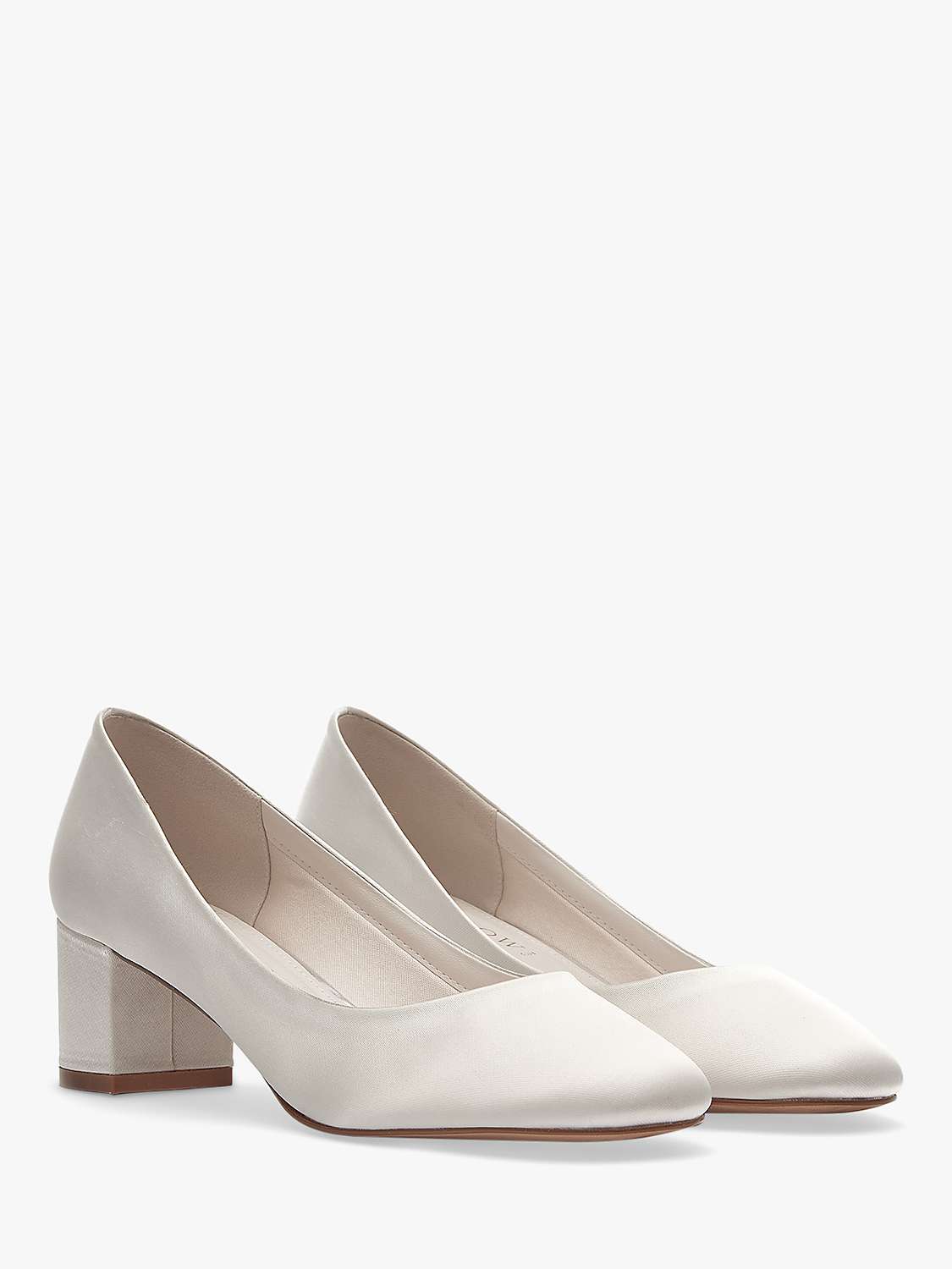 Buy Rainbow Club Serenity Block Heel Court Shoes, Ivory Satin Online at johnlewis.com