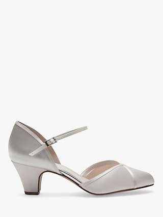 Rainbow Club Shirley Wide Fit Court Shoes, Ivory Satin